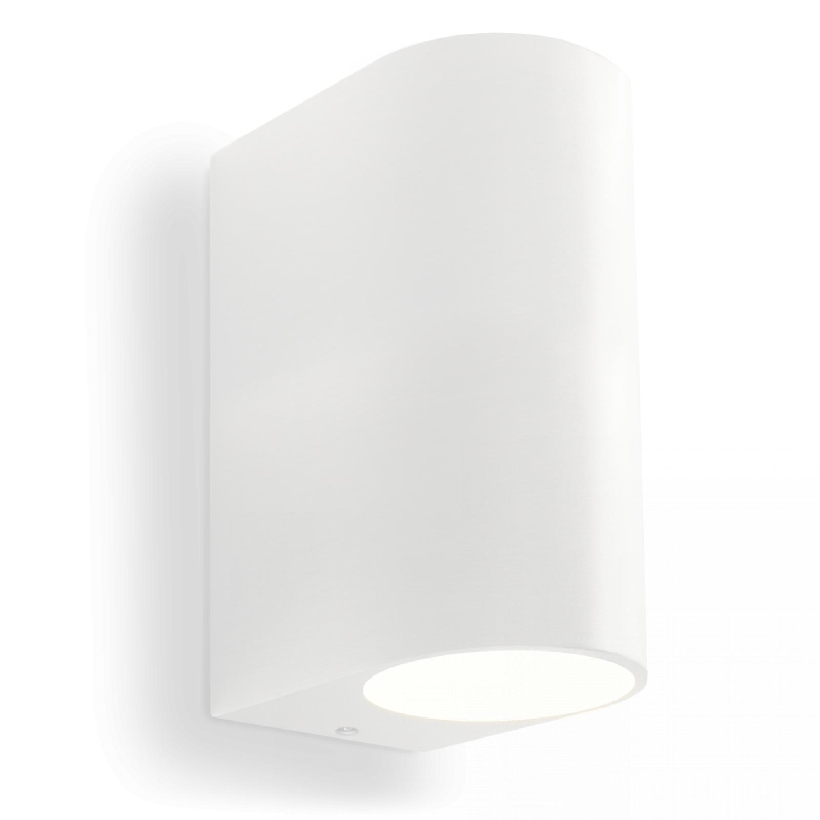  LED Wandleuchte weiß Abgerundet Glas 2-flammig Schrauben & Dübeln IP44 1,2W LED Lichtfarbe warmweiß GU10 230V